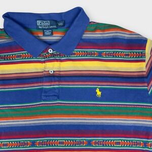 Polo Ralph Lauren Polo Shirt Mens XXL Multi Stripe Southwestern Aztec Colorful